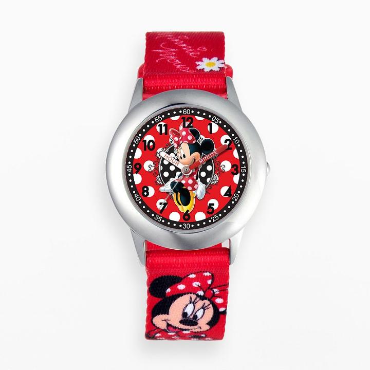 Disney's Minnie Mouse Kids' Time Teacher Watch, Girl's, Red