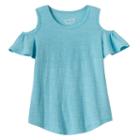Girls 4-10 Jumping Beans&reg; Cold Shoulder Top, Girl's, Size: 6, Turquoise/blue (turq/aqua)