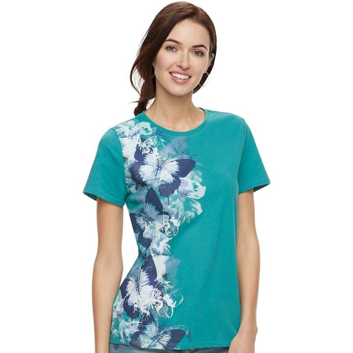 Women's Sonoma Goods For Life&trade; Graphic Crewneck Tee, Size: Medium, Dark Blue