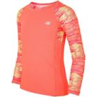 Girls 7-16 New Balance Long Sleeve Performance Top, Size: 14, Med Orange