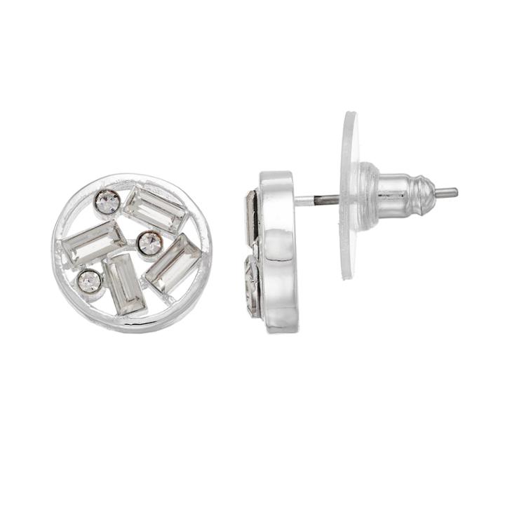 Lc Lauren Conrad Baguette Cluster Nickel Free Round Drop Earrings, Women's, Silver