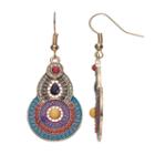 Mudd&reg; Textured Medallion Drop Earrings, Girl's, Multicolor
