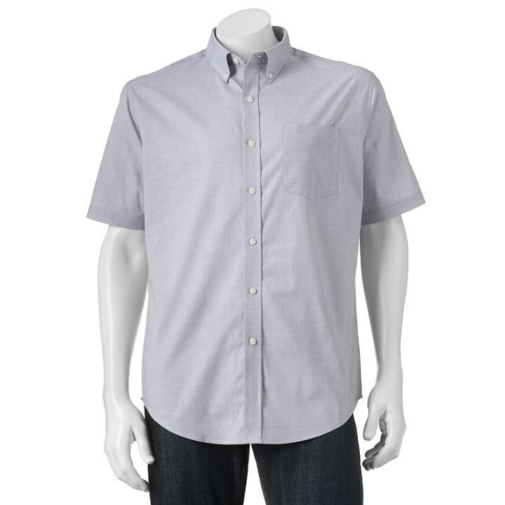 Men's Croft & Barrow&reg; True Comfort Classic-fit Stretch Button-down Shirt, Size: Medium, Grey
