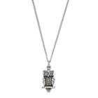 Tori Hill Sterling Silver Marcasite Owl Pendant Necklace, Women's, Size: 18, Grey