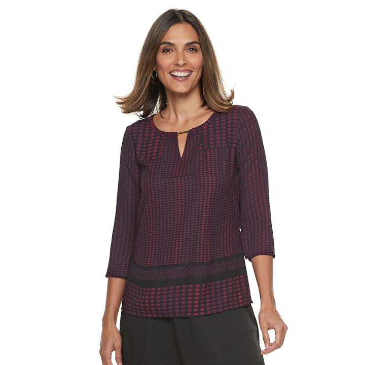 Women's Dana Buchman Metal-accent Keyhole Top, Size: Medium, Pink