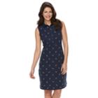 Women's Croft & Barrow&reg; Print Polo Dress, Size: Xl, Med Blue