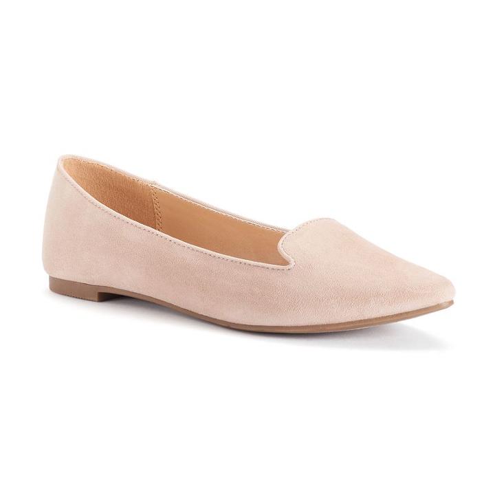 Lc Lauren Conrad Women's Smoking Flats, Size: 10, Natural