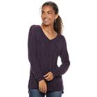 Women's Sonoma Goods For Life&trade; Trellis Cable-knit Sweater, Size: Xxl, Purple