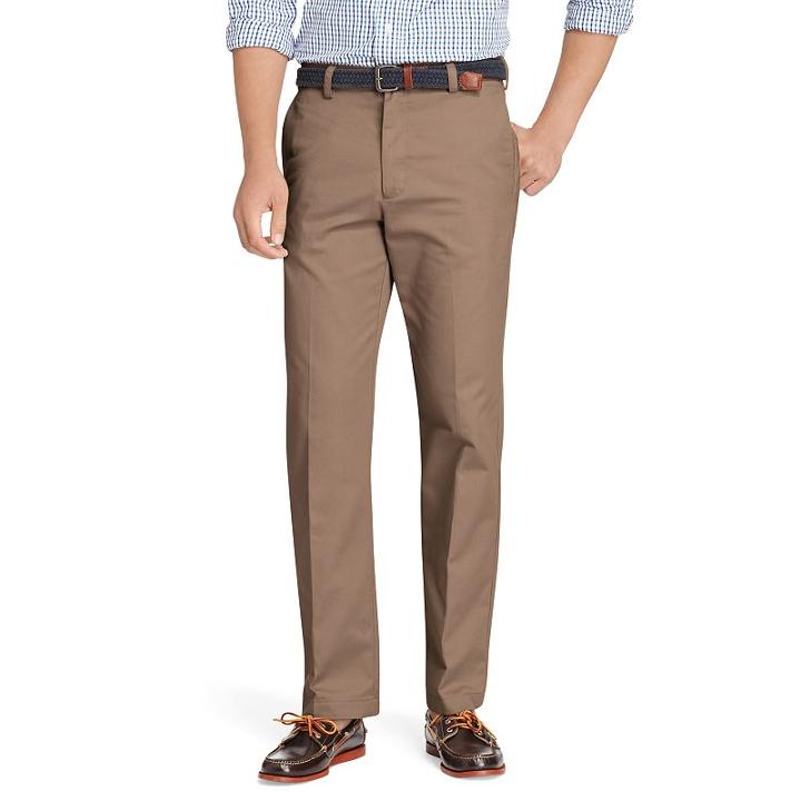 Men's Izod American Chino Straight-fit Wrinkle-free Flat-front Pants, Size: 33x32, Med Brown