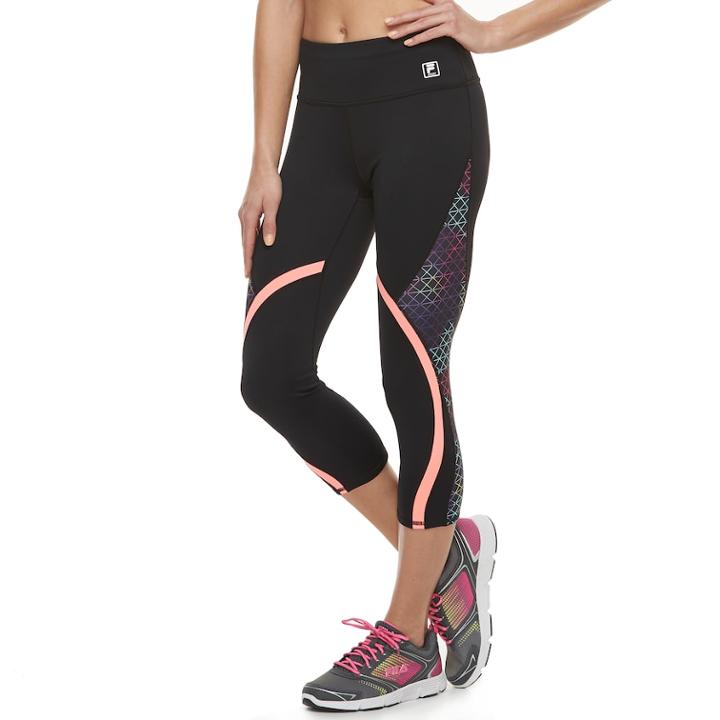 Women's Fila Sport® Geometric Capri Leggings, Size: Small, Oxford