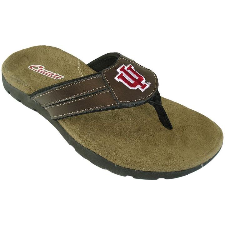 Men's Indiana Hoosiers Pregame Flip-flops, Size: 9, Brown