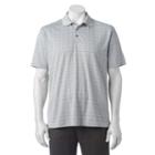 Men's Haggar Classic-fit Windowpane Performance Polo, Size: Large, Silver