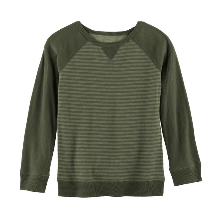 Boys 4-7x Sonoma Goods For Life&trade; Striped Raglan Tee, Size: 5, Dark Green