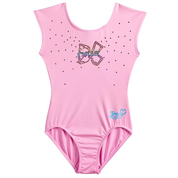 Girls 4-14 Jojo Siwa By Danskin Rhinestone Bow Dance Leotard, Size: Xs, Dark Pink