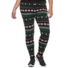 Juniors' Plus Size It's Our Time Print Holiday Leggings, Teens, Size: 3xl, Black