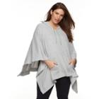Plus Size French Laundry Poncho Hoodie, Women's, White Oth