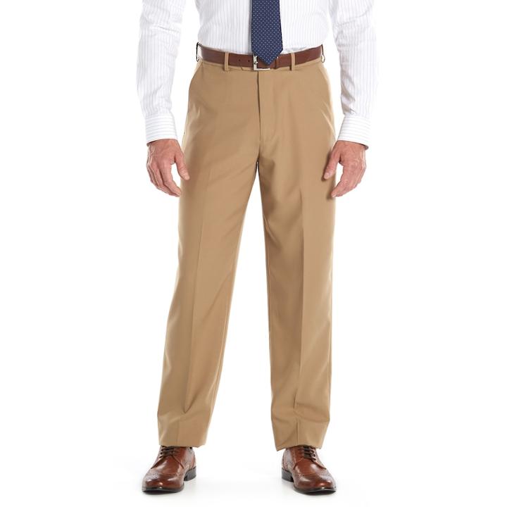Big & Tall Croft & Barrow&reg; Classic-fit Easy-care Flat-front Dress Pants, Men's, Size: 44x34, Med Beige