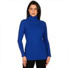 Women's Harve Benard Ribbed Turtleneck, Size: Large, Brt Blue