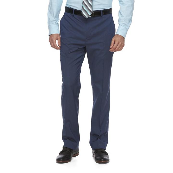 Men's Apt. 9&reg; Premier Flex Extra-slim Fit Flat-front Suit Pants, Size: 36x32, Blue