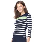 Women's Chaps Striped Jersey Top, Size: Xs, Green