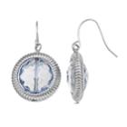 Silver Tone Blue Drop Earrings, Women's