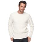 Men's Croft & Barrow&reg; True Comfort Classic-fit Stretch Cable-knit Sweater, Size: Medium, Lt Beige