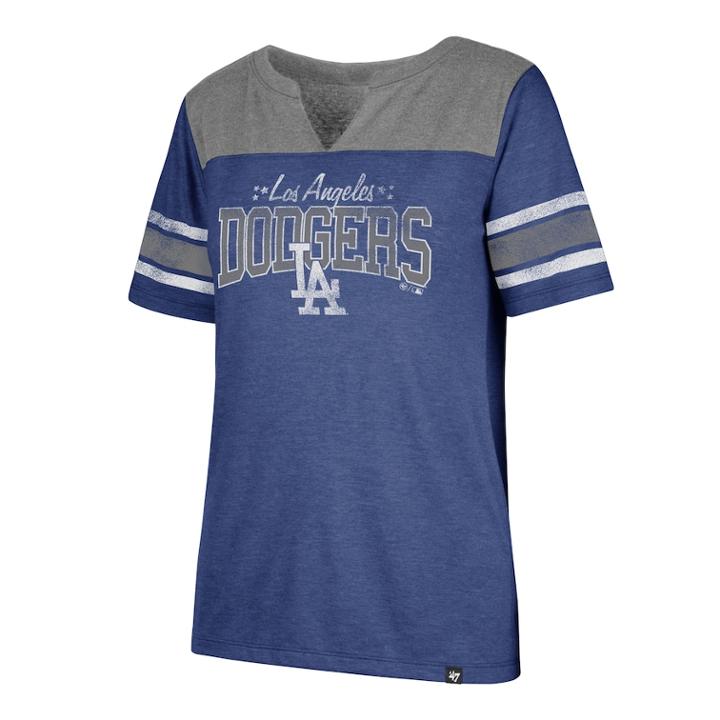 Women's '47 Brand Los Angeles Dodgers Match Tri-blend Tee, Size: Medium, Blue