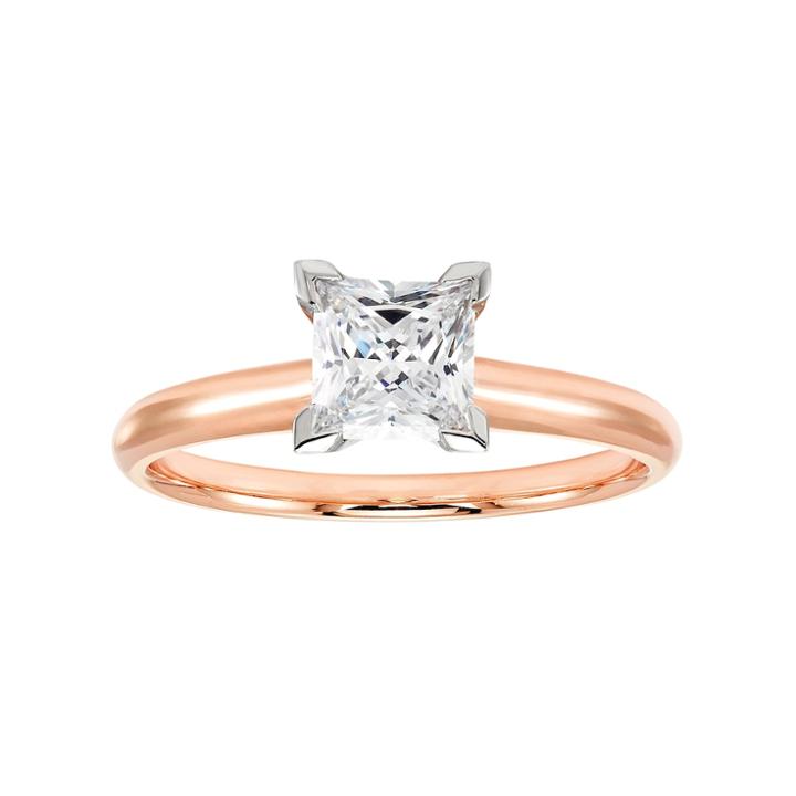 14k Rose Gold 1 Carat T.w. Igl Certified Diamond Solitaire Engagement Ring, Women's, Size: 6.50, White