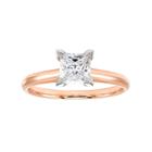 14k Rose Gold 1 Carat T.w. Igl Certified Diamond Solitaire Engagement Ring, Women's, Size: 6.50, White