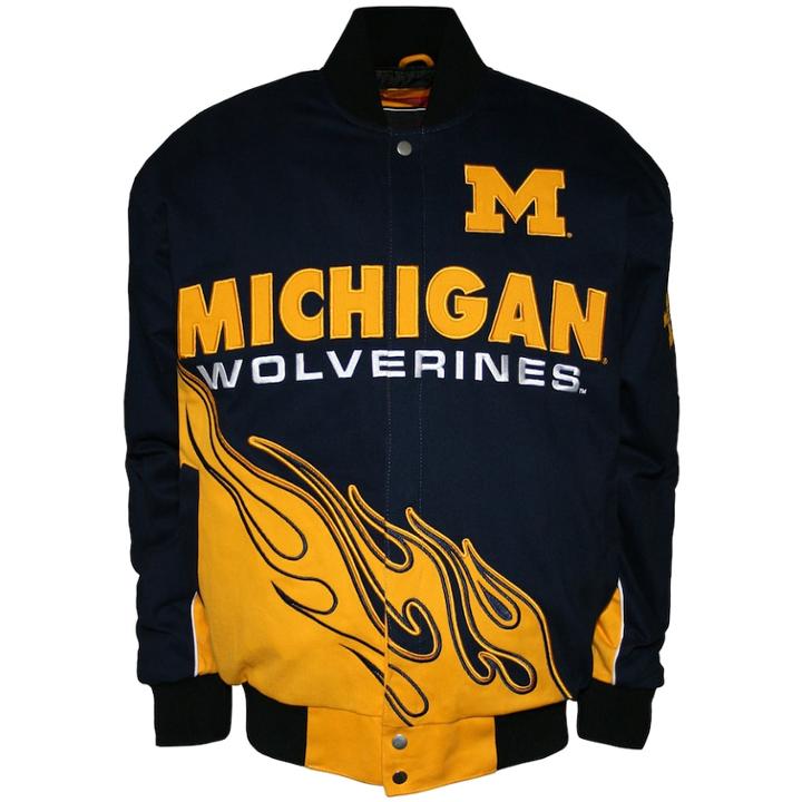 Men's Franchise Club Michigan Wolverines Hot Route Twill Jacket, Size: Xl, Blue