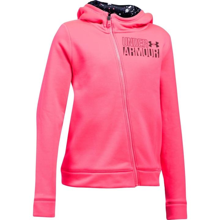 Girls 7-16 Under Armour Asymmetrical Fleece Full-zip Hoodie, Size: Large, Penta Pink