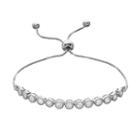 Cubic Zirconia Sterling Silver Lariat Bracelet, Women's, White