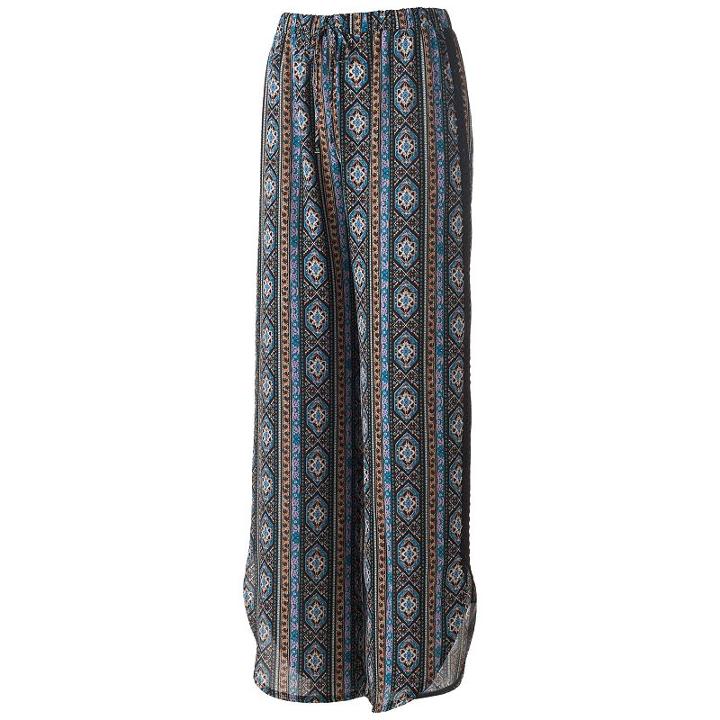 Juniors' Joe B Print Crochet-side Soft Pants, Girl's, Size: Xs, Ovrfl Oth