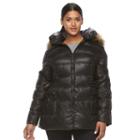 Plus Size Halitech Hooded Puffer Jacket, Women's, Size: 2xl, Black