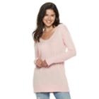 Juniors' Miss Chievous Cozy Lattice Back Tunic, Teens, Size: Small, Pink