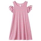 Girls 7-16 & Plus Size So&reg; Patterned Cold Shoulder Swing Dress, Girl's, Size: 14 1/2, Brt Pink