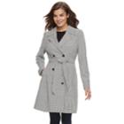 Women's Elle&trade; Houndstooth Trench Coat, Size: 8, White