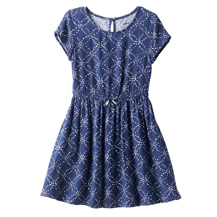 Girls 4-7 Sonoma Goods For Life&trade; Circle Print Skater Dress, Girl's, Size: 6x, Blue