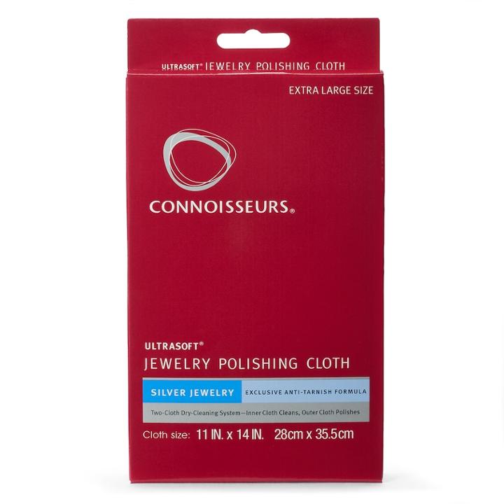 Connoisseurs Extra Large Silver Jewelry Polishing Cloth, Red