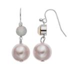 Pink Simulated Pearl Nickel Free Linear Drop Earrings, Women's