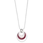 Red Three Hoop Pendant Necklace, Women's, Dark Red