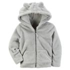 Girls 4-8 Carter's Velboa Hooded Jacket, Size: 6, Grey