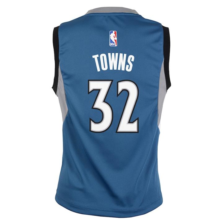 Boys 8-20 Minnesota Timberwolves Karl-anthony Towns Replica Road Jersey, Size: L 14-16, Blue