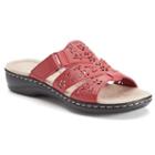 Croft & Barrow&reg; Women's Cutout Slide Sandals, Size: 5.5, Med Red