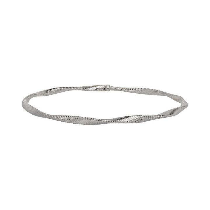 Everlasting Gold 14k White Gold Twist Bangle Bracelet, Women's, Size: 8