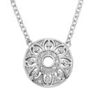 1/8 Carat T.w. Diamond Sterling Silver Flower Disc Necklace, Women's, Size: 18, White