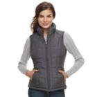 Women's Weathercast Quilted Puffer Vest, Size: Medium, Silver