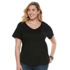 Plus Size Sonoma Goods For Life&trade; Essential V-neck Tee, Women's, Size: 4xl, Black