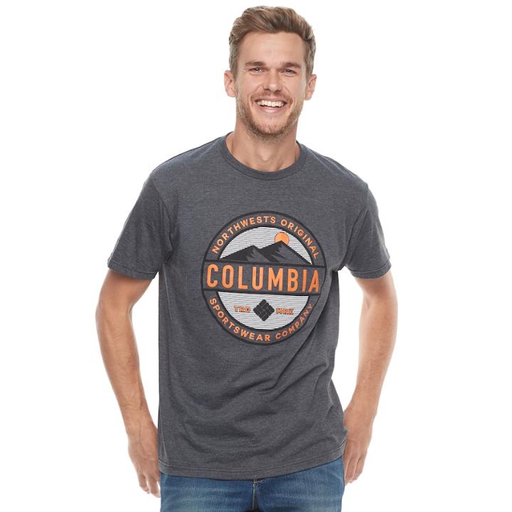 Men's Columbia Logo Tee, Size: Large, Dark Grey