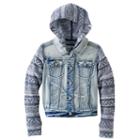 Girls 7-16 & Plus Size Mudd&reg; Knit Hooded Denim Jacket, Girl's, Size: 12, Blue Other